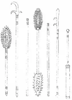 Various spiked maces and hook weapons in the Wujing Zongyao