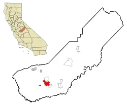Location in Madera County and the state of California
