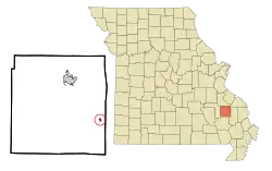 Location in Madison County and the state of Missouri