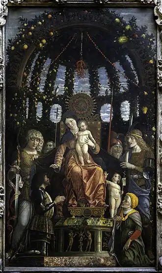 Andrea Mantegna's Madonna della Vittoria (c. 1496), with Francesco II Gonzaga.