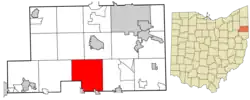 Location of Green Township in Mahoning County