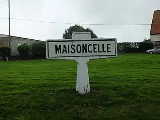 An old road sign on the way into Maisoncelle