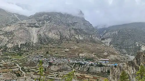 Manang Town, pictured from Chongkor view point