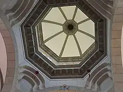 Interior of the dome, with the suspended galero of Cardinals Rufino Santos and Jaime Sin