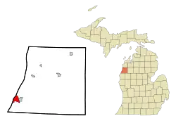 Location of Manistee, Michigan