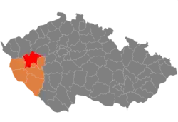 Location in the Plzeň Region within the Czech Republic