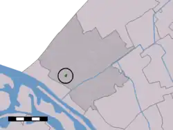 The centre (dark green) and the statistical district (light green) of Heenweg in the municipality of Westland.