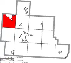 Location of York Township in Athens County