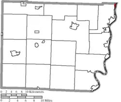Location of Yorkville in Belmont County