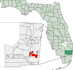 Location of Dania Beach in Broward County, Florida