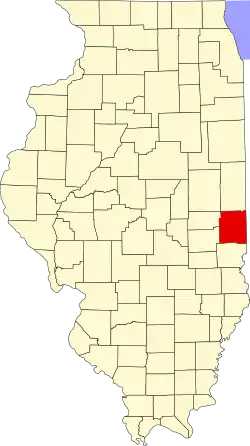 Edgar County's location in Illinois