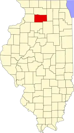 Map of Illinois highlighting Lee County