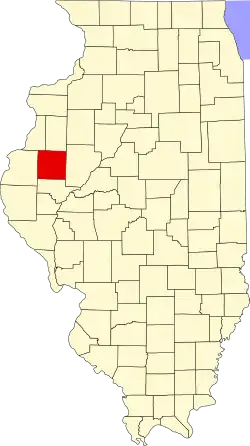 Map of Illinois highlighting McDonough County