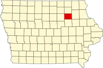 State map highlighting Bremer County