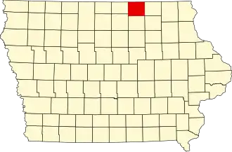 State map highlighting Mitchell County