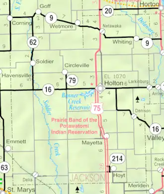 KDOT map of Jackson County (legend)