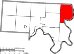 Location of Olive Township in Meigs County