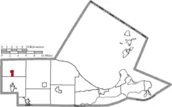 Location of Clay Center in Ottawa County
