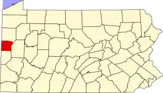 State map highlighting Lawrence County