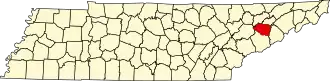 State map highlighting Jefferson County