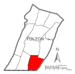 Location of Thompson Township in Fulton County