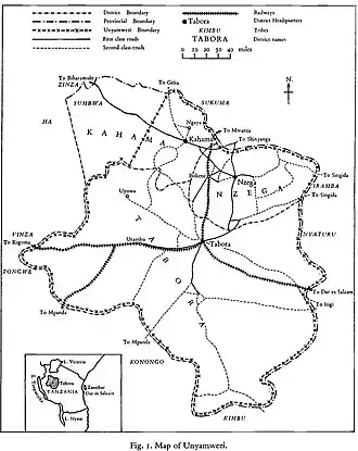 Map of Unyamwezi c.1950s