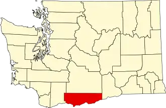 State map highlighting Klickitat County