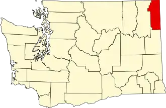 State map highlighting Pend Oreille County