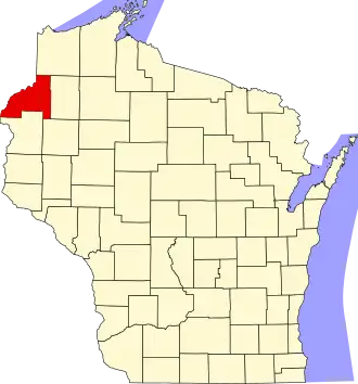 State map highlighting Burnett County