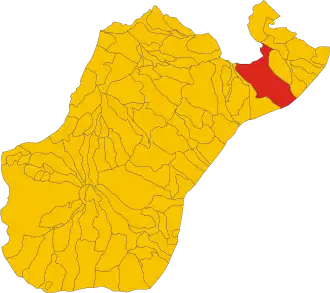 Map of comune of Caulonia