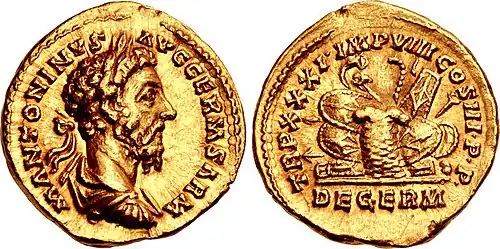 Aureus of Marcus Aurelius.