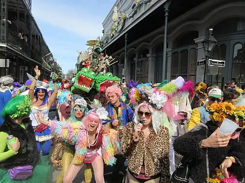 Revelers on Royal Street in the French Quarter, 2019