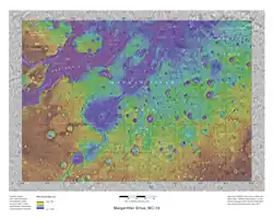 Map showing locations Nirgal Vallis and other nearby valleys