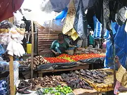 Gambian lady's stall in a market