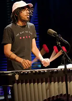Joel Ross playing vibraphone