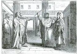 Depiction of the Martyrdom of Flavian by Dioscorus and Barsumas