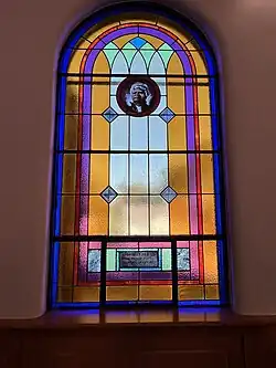 Stained glass window featuring Mary McLeod Bethune
