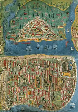 Image 30Map of Istanbul by the miniature artist Matrakçı Nasuh (from Culture of Turkey)