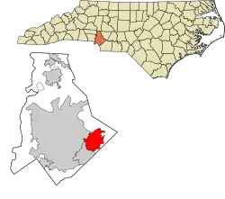Location in Mecklenburg County and the state of North Carolina
