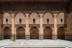 One of the galleries along the side of the courtyard; the upper floor windows belong to the dormitory rooms