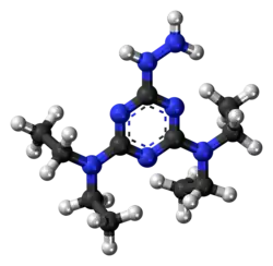 Ball-and-stick model of the meladrazine molecule
