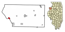 Location in Mercer County, Illinois