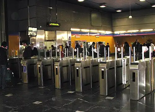 High Entrance Turnstiles in Madrid, Spain