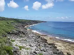 Minamidaitojima coast surrounded by cliffs