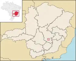 Location of Raposos within Minas Gerais