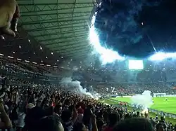 Football crowd inside a stadium