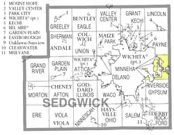 Location within Sedgwick County