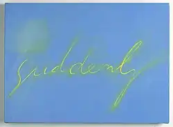 Mira Schor, Blue Suddenly, oil on linen, 18"x25", 2005