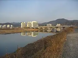 Bridge crossing the Miryang River into Sammun-dong, Miryang-si from the west.
