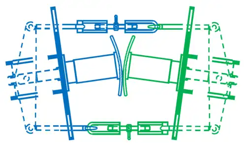 Balancing lever coupling on a tight curve
